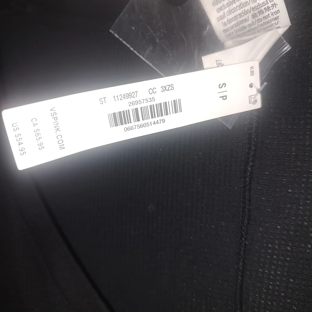 PINK Victoria's Secret Black Ribbed Onesie - Picture 4 of 5